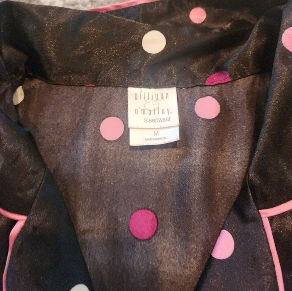 Polka Dot Satin Pajama Set - Picture 2 of 3